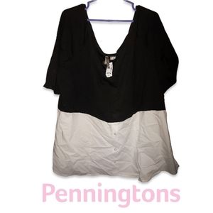 NWT Penningtons Black and White Top